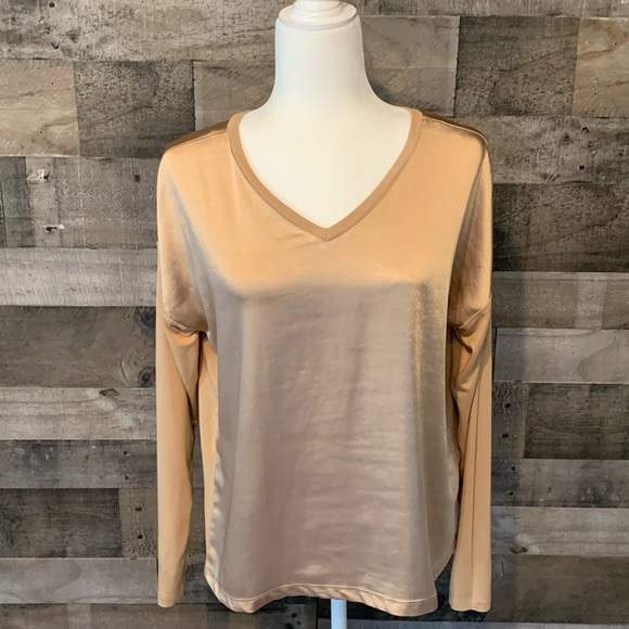 Charlie Long Sleeve Satin V Neck Top - Picture 16 of 16